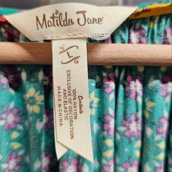 Matilda Jane Age Of Aquarius Floral Long Sleeve Peasant Dress Large Cottagecore - Picture 10 of 10